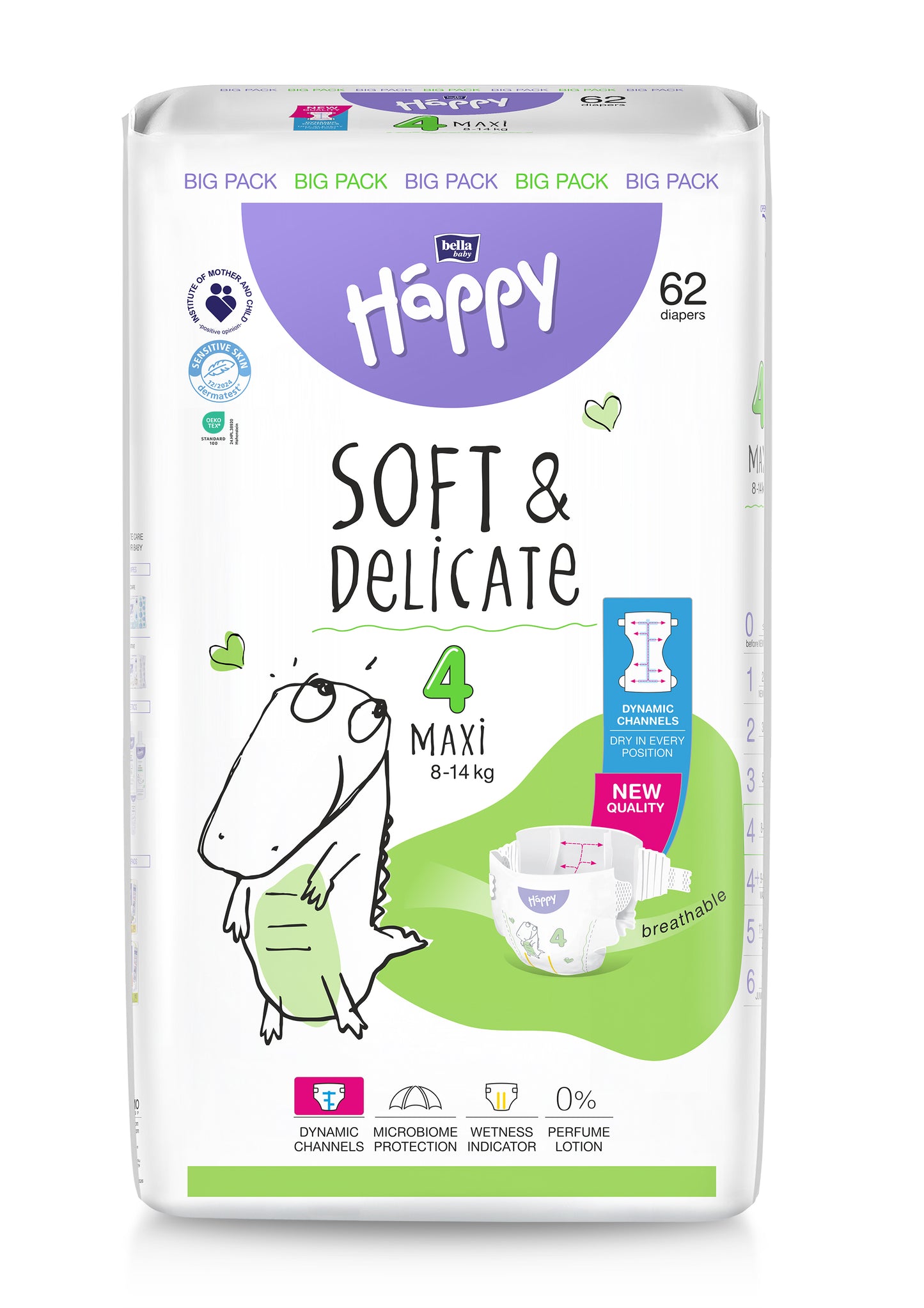 Bella Baby Happy Soft & Delicate 4 Maxi 8–14 kg — Big Pack(62)
