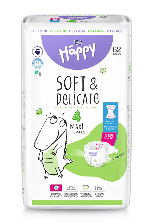 Bella Baby Happy Soft & Delicate 4 Maxi 8–14 kg — Big Pack(62)